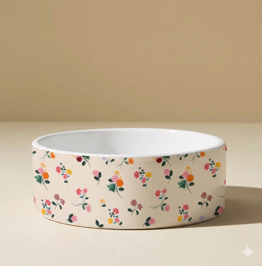 Comedero Ceramica Flowers
